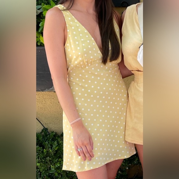 Princess Polly Nellie Mini Dress in Yellow Dolka Dot - Picture 5 of 5